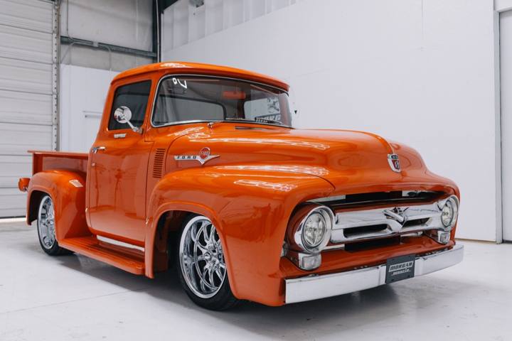 Orange 1956 Ford F-100 Stepside
