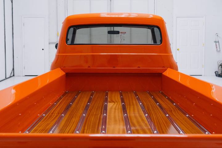 Wood bed in the 1956 F-100 Stepside