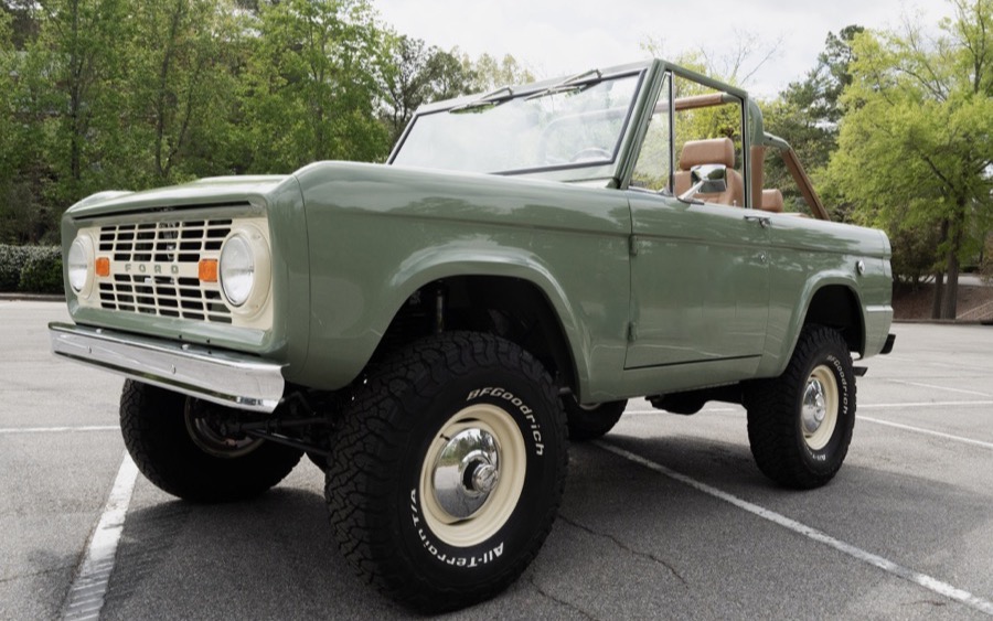 1967 Ford Bronco in Boxwood Green built by Morgan Muscle Cars, representing classic Bronco restoration