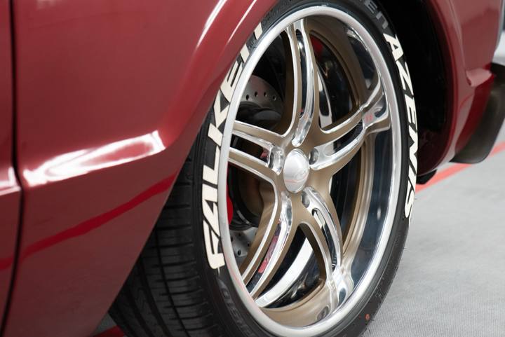 Custom bronze Boze wheels and lowered QA1 stance on the 1970 C10