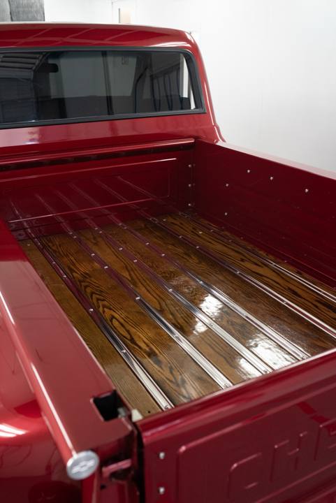 Custom wood bed in the 1970 C10 Stepside