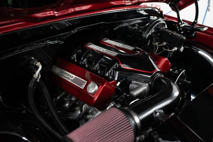LS3 in the engine bay of the 1970 C10