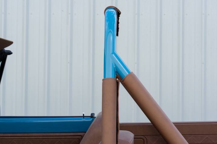 Padded roll bar in the light blue 1972 K5 Blazer