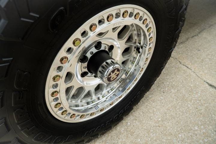 17-inch KMC beadlock wheel on the 1984 K5 Blazer